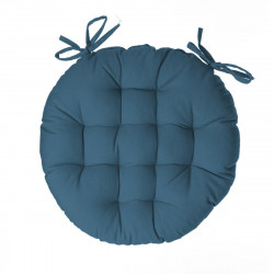 Galette de chaise ronde bleu canard d40