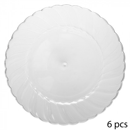 Lot de 6 assiettes plastique rondes design 26 cm