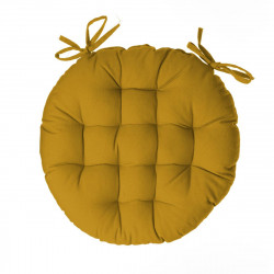 Galette de chaise ronde ocre d40