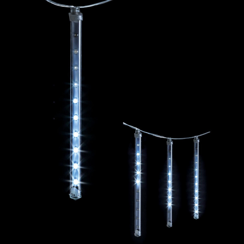 Guirlande électrique extérieur Rideau 10 tubes lumineux de 19 cm