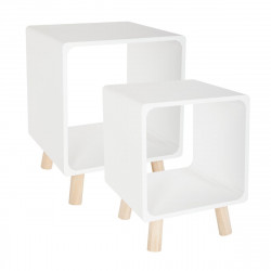 Lot de 2 tables basses gigognes Break blanches