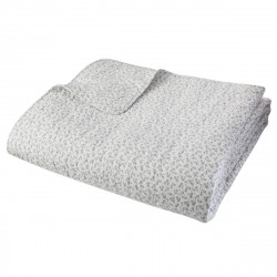Dessus de lit coton fleur gris 220X240