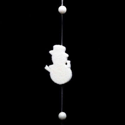Guirlande de Noël 7 déco Blanc enneigé L 150 cm