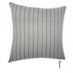 Coussin imprimé + velours spirit gris foncé 40x40