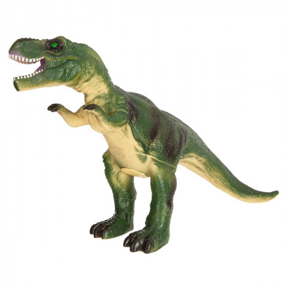 Figurine de dinosaure en plastique souple.