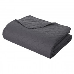 Dessus de lit tressé 240x260 + 2 taies coloris gris foncé