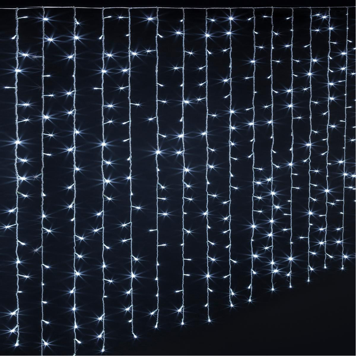 Guirlande lumineuse d'extérieur Rideau 300 LED Blanc froid 15 Tombées de  lumière et 8 Jeux de lumière - Guirlandes lumineuses po