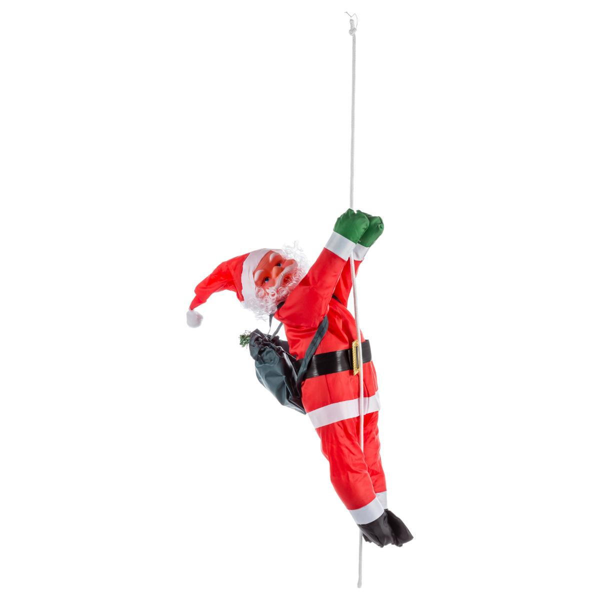 Décoration Père Noël grimpeur avec sa corde H 60 cm Les
