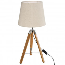 Lampe Trépied en Bambou et abat-jour beige Runo H 58 cm