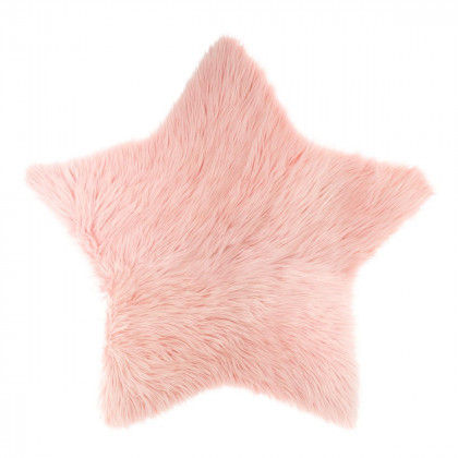 Tapis fourrure étoile rose 95 x 90 cm