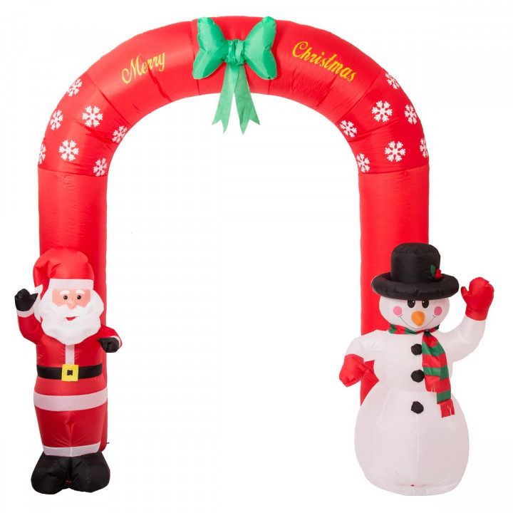 Père Noël et Bonhomme de neige Arche de Noël gonflable H 240 cm Les incontournables