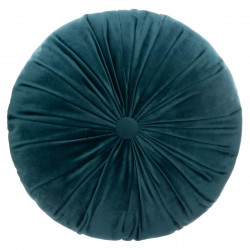 Coussin rond velours bleu pétrole D 40 cm la dolce vita