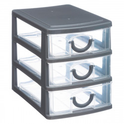 Tour de rangement 3 tiroirs pour bureau grise