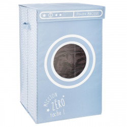 Bac à linge hublot bleu H 54 cm