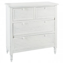 Commode 4 tiroirs blanc vieilli été indien H 81 cm