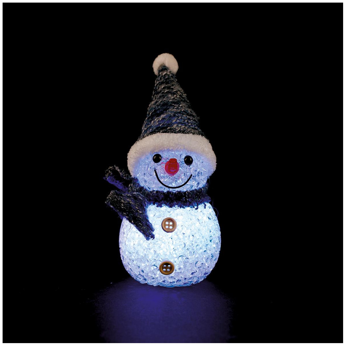 Bonhomme de neige LED à variation de couleur H 10 cm