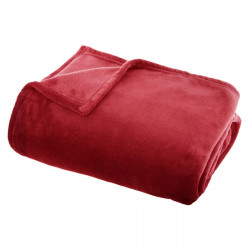 Plaid flanelle uni rouge 125X150