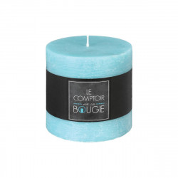 Bougie rustique ronde turquoise D10