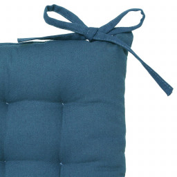 Galette de chaise bleu canard 38x38 cm