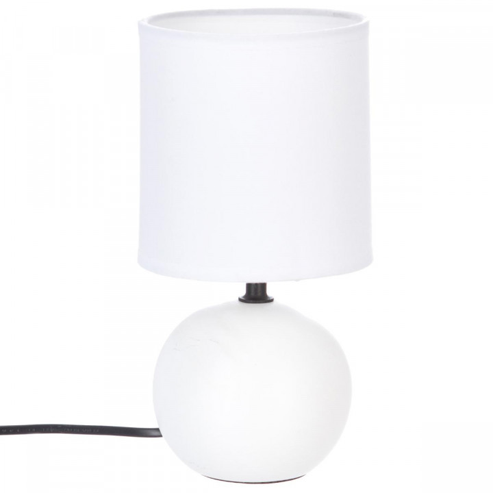 Lampe en céramique Pied Boule Blanc mat H 25 cm
