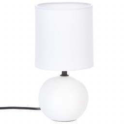 Lampe en céramique Pied Boule Blanc mat H 25 cm