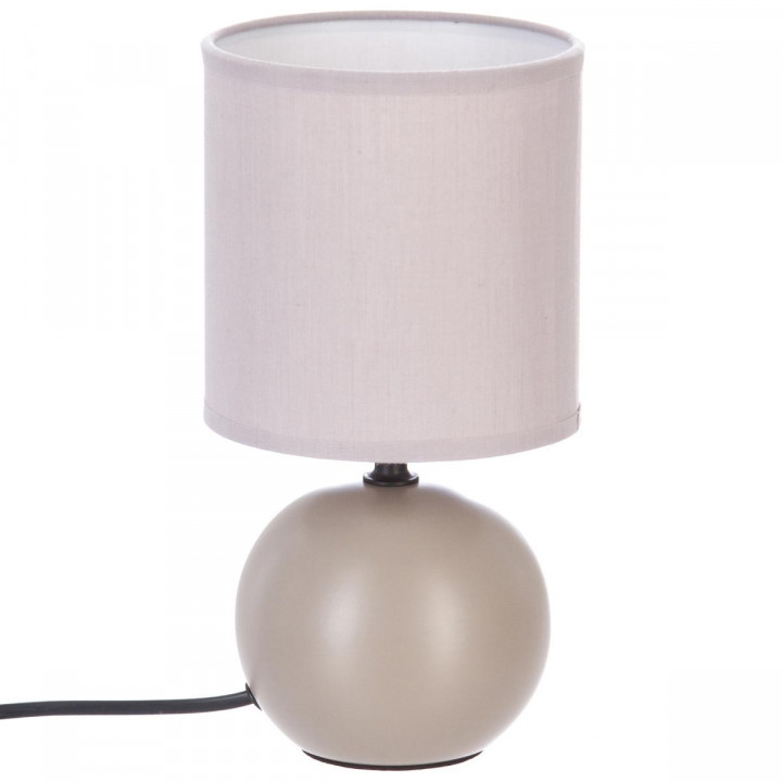Lampe en céramique Pied Boule Taupe mat H 25 cm
