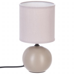 Lampe en céramique Pied Boule Taupe mat H 25 cm