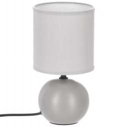 Lampe en céramique Pied Boule Gris mat H 25 cm