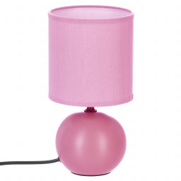 Lampe en céramique Pied Boule Rose mat H 25 cm