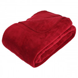 Plaid microfibre rouge 180x230