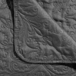 Dessus de lit arabesque gris foncé 240x260 cm + 2 housses d'oreillers