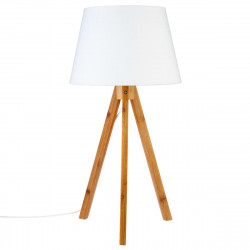 Lampe Pied en Bambou Abat-jour Blanc Bahi H 55 cm