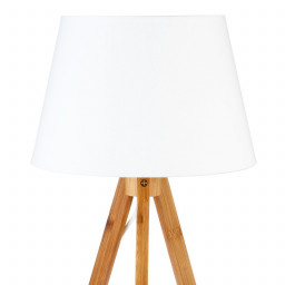 Lampe Pied en Bambou Abat-jour Blanc Bahi H 55 cm