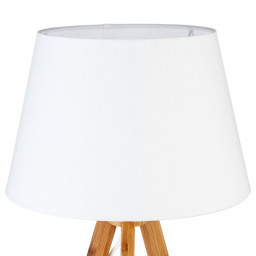 Lampe Pied en Bambou Abat-jour Blanc Bahi H 55 cm