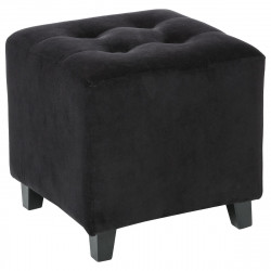Pouf effet velours noir "Léandre"