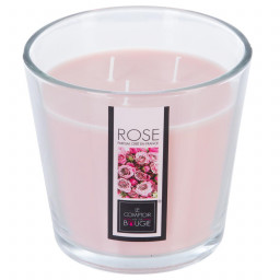 Bougie parfumée en verre rose D13.5