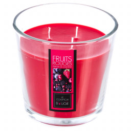 Bougie parfumée en verre fruits rouges D13.5