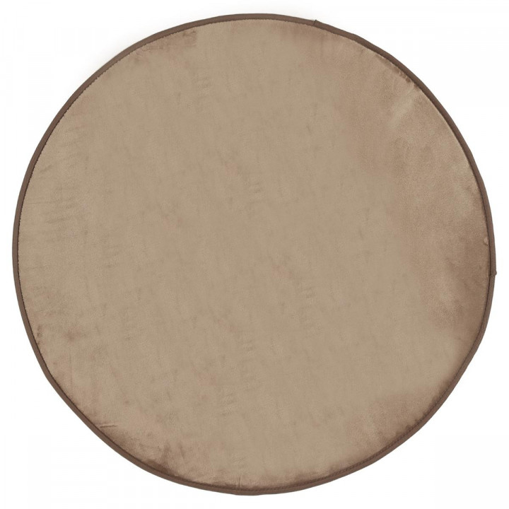 Tapis velours rond taupe D90 cm