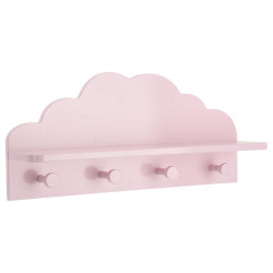 Patère nuage rose 4 Crochets et 1 Tablette