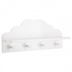 Patère nuage blanc 4 Crochets et 1 Tablette