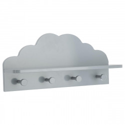 Patère nuage gris 4 Crochets et 1 Tablette