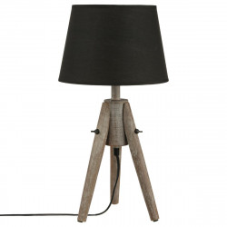 Lampe en bois et abat-jour cône