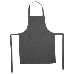 Tablier gris foncé 1 poche en coton 60X80