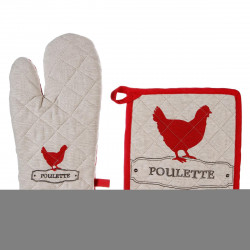 Gant de cuisine et manique Poule