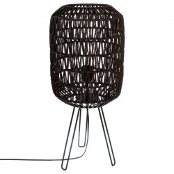 Lampe en métal et abat-jour à cordes noir H57