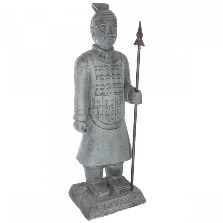 Statue Samouraï gris H 75 cm