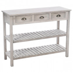 Console en bois 3 tiroirs 2 niveaux  H 110 cm