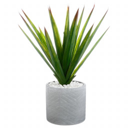 Aloe vera artificiel & pot en céramique H49 - Hello Garden