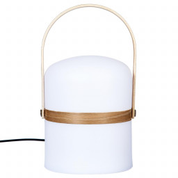 Lampe Nomade avec anse en bois H 26,5 cm 