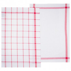 Lot de 2 torchons rouges - Traditionnel 45X70